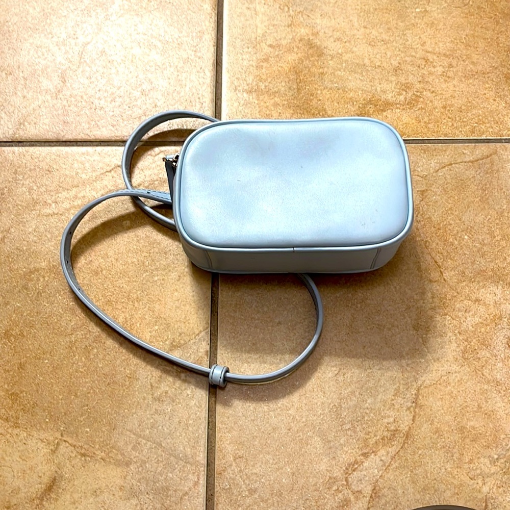 Italic leather belt bag in ice blue